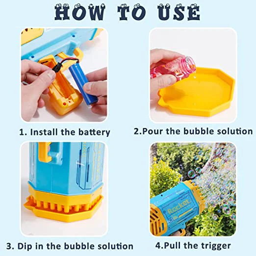 Rocket Bubble Blaster Gun