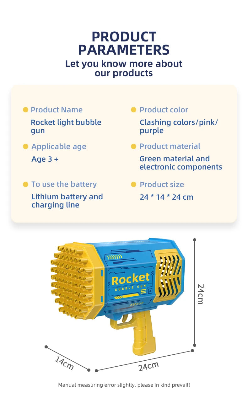 Rocket Bubble Blaster Gun